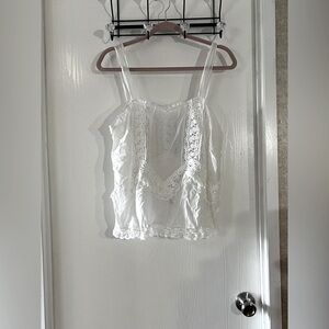 Reformed Ivory Lace Trim Camisole